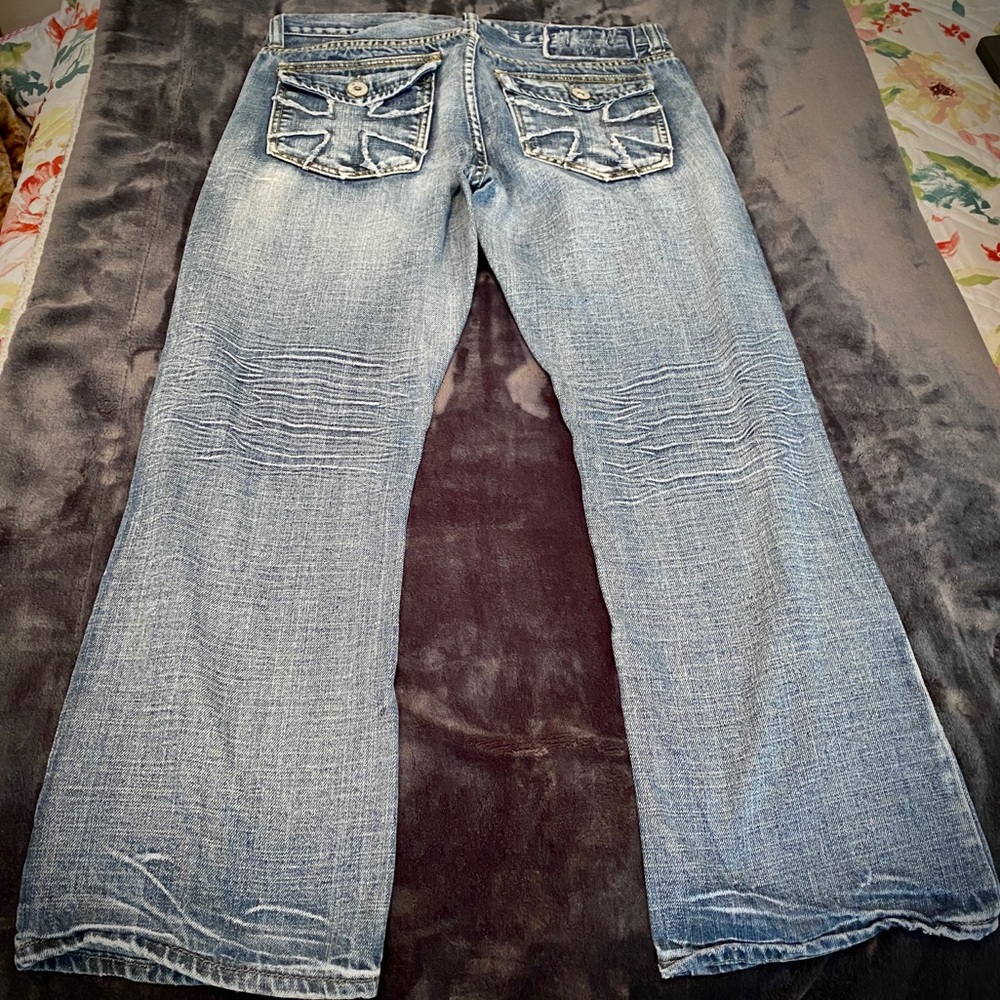 HELIX Slim Boot Jeans Men’s 32x30 Button Pockets